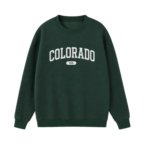 Collection 4 Colorado Essential Heavyweight Crewneck Sweatshirt - Dark Green front