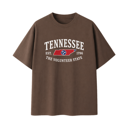 Collection 8 Tennessee Essential Cotton T-Shirt - Coffee front