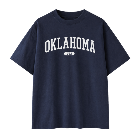 Collection 4 Oklahoma Essential Cotton T-Shirt - Navy Blue front