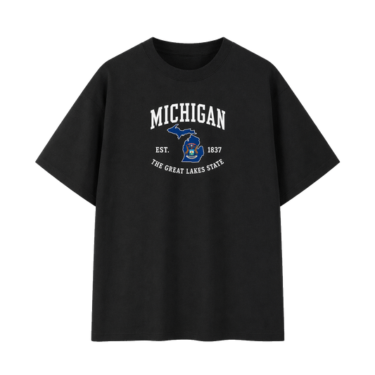 Collection 8 Michigan Essential Cotton T-Shirt - Black front