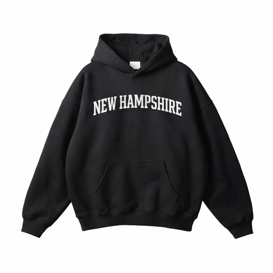 Collection 1 New Hampshire Oversize Fleeced Hoodie - Black front