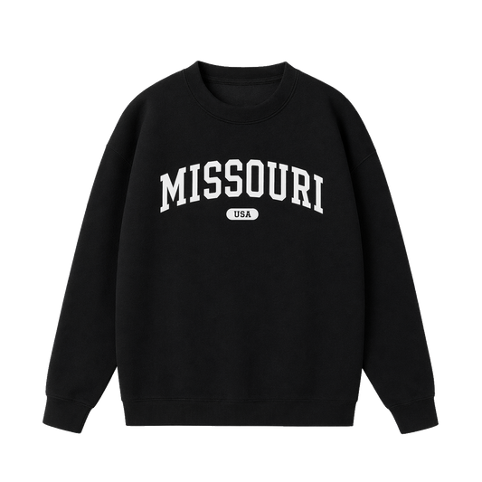 Collection 4 Missouri Essential Heavyweight Crewneck Sweatshirt - Black front