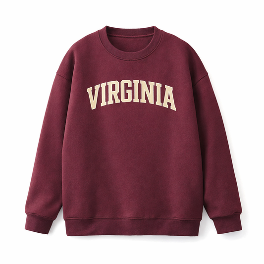 Collection 1 Virginia Essential Heavyweight Crewneck Sweatshirt - Dull Red front