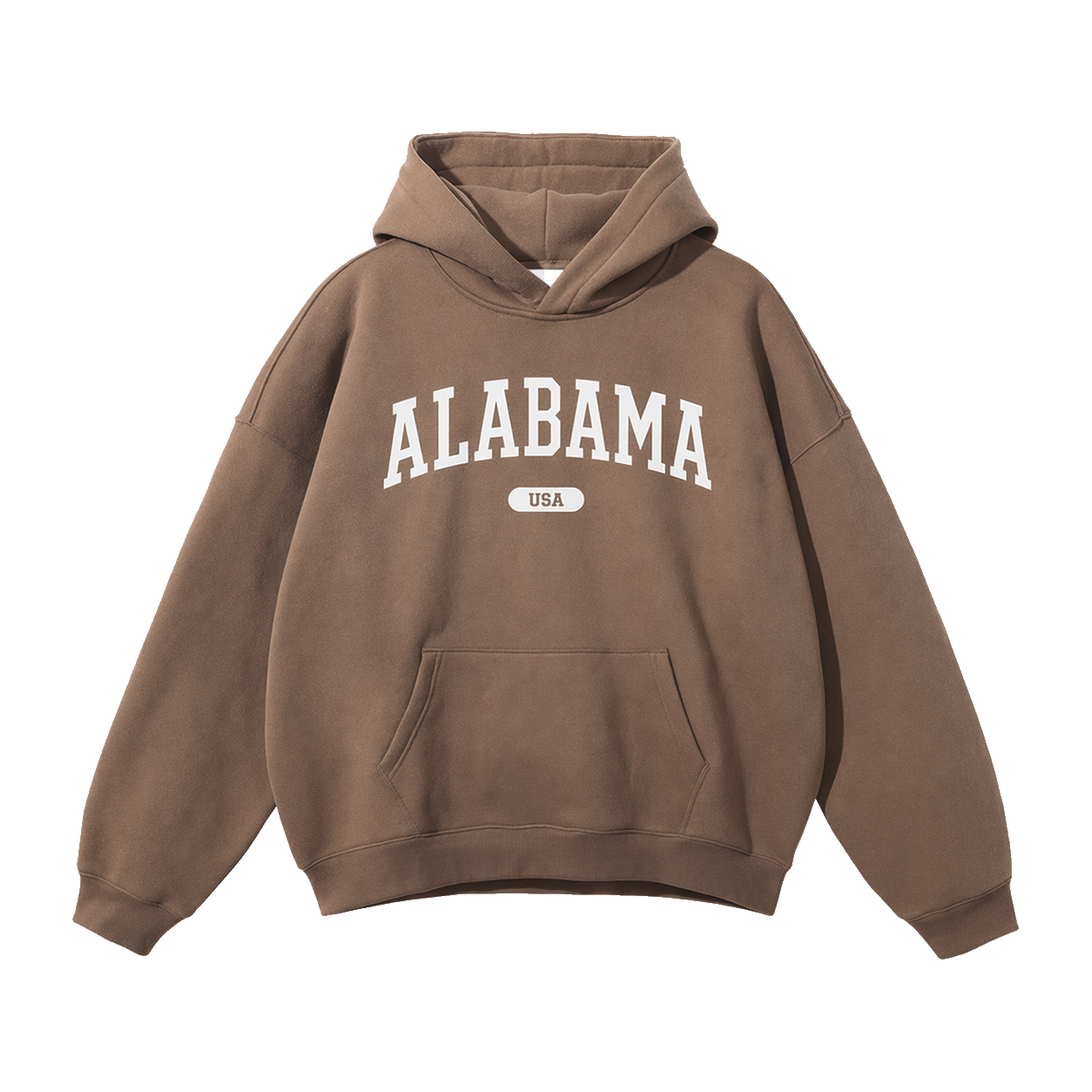 Collection 4 Alabama Oversize Fleeced Hoodie - Brown front