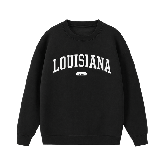 Collection 4 Louisiana Essential Heavyweight Crewneck Sweatshirt - Black front