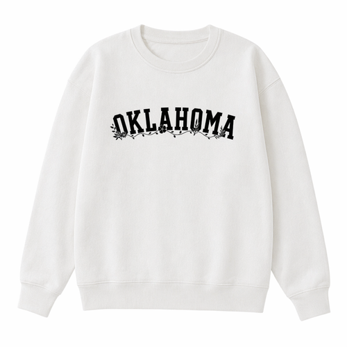 Collection 10 Oklahoma Essential Heavyweight Crewneck Sweatshirt - White front