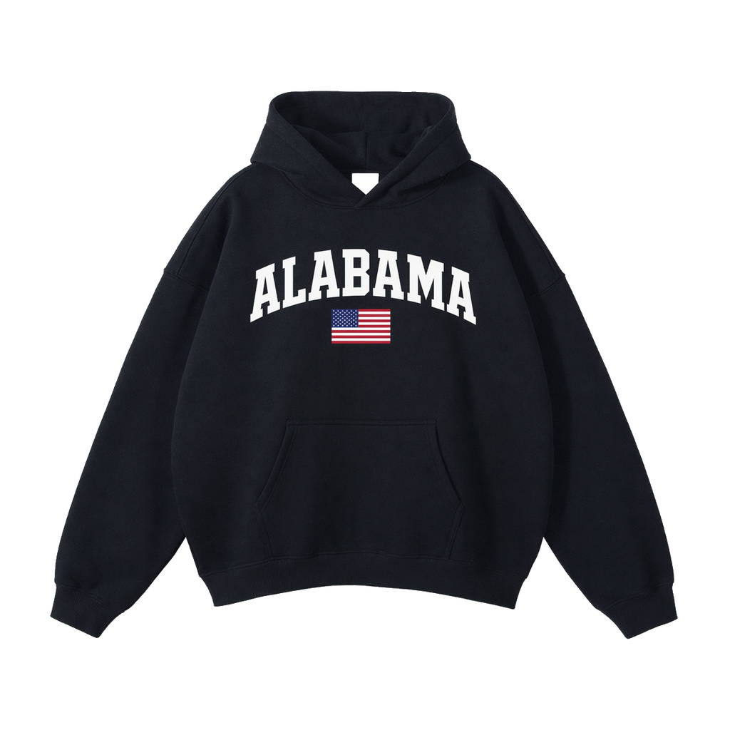 Collection 2 Alabama Oversize Fleeced Hoodie - Black front