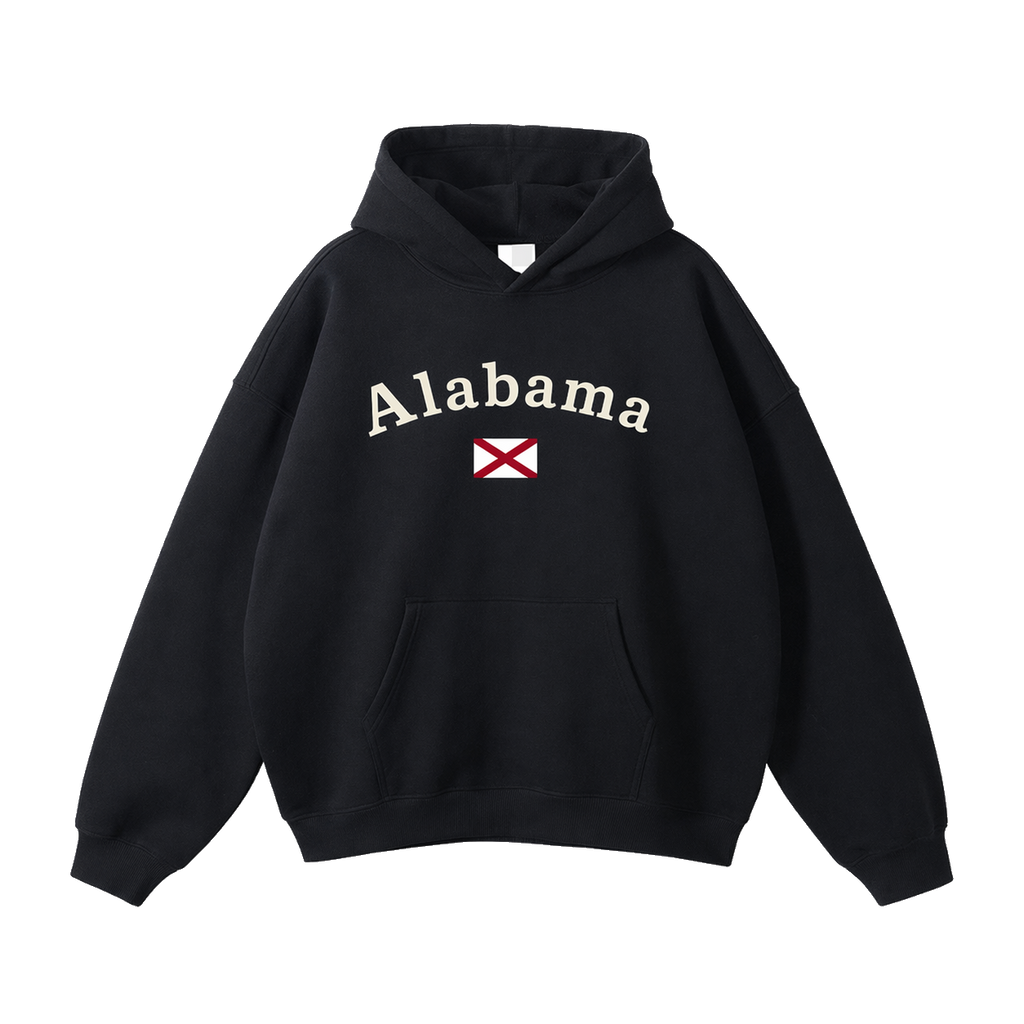 Collection 6 Alabama Oversize Fleeced Hoodie - Black front