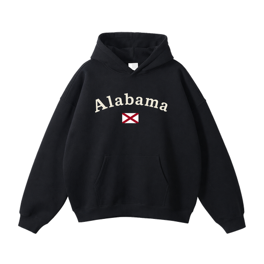 Collection 6 Alabama Oversize Fleeced Hoodie - Black front