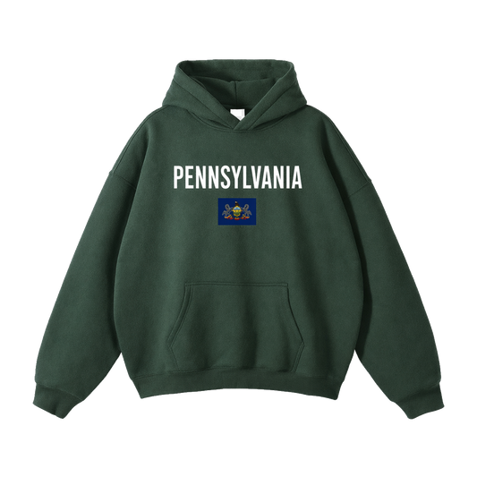 Collection 7 Pennsylvania Oversize Fleeced Hoodie - Eden Green front