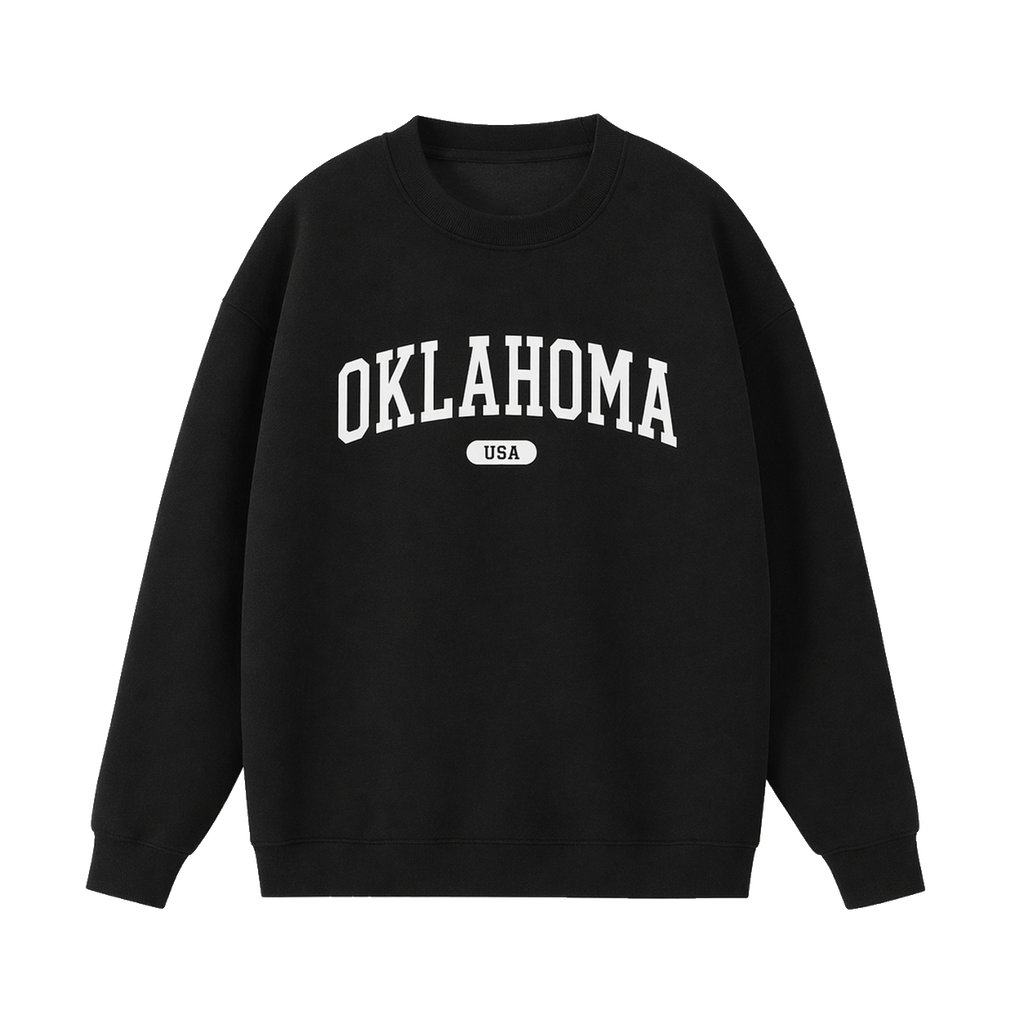 Collection 4 Oklahoma Essential Heavyweight Crewneck Sweatshirt - Black front