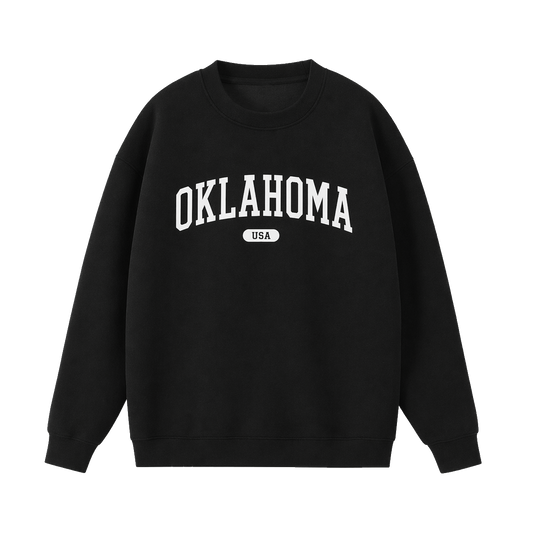 Collection 4 Oklahoma Essential Heavyweight Crewneck Sweatshirt - Black front