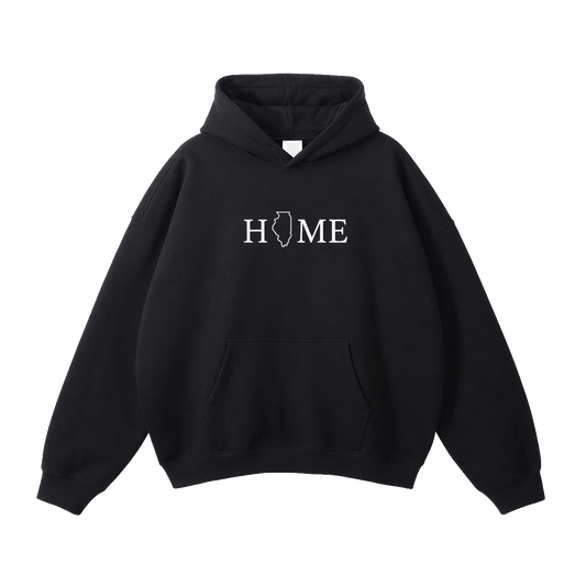 Collection 5 Illinois Oversize Fleeced Hoodie - Black front
