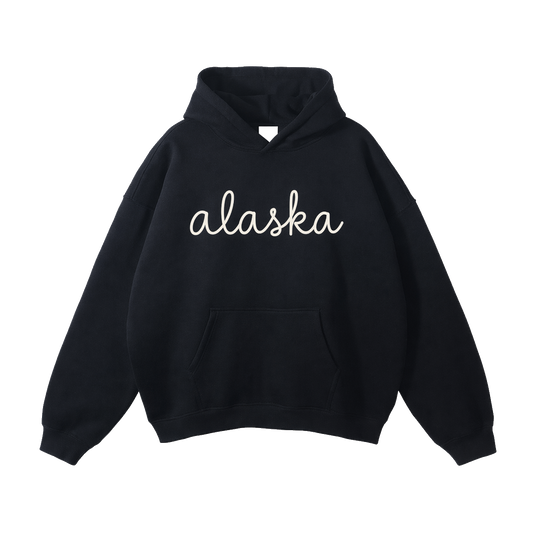 Collection 3 Alaska Oversize Fleeced Hoodie - Black front