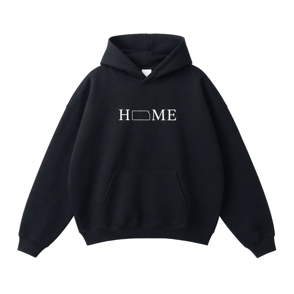 Collection 5 Kansas Oversize Fleeced Hoodie - Black front