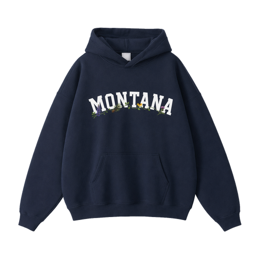 Collection 10 Montana Oversize Fleeced Hoodie - Navy Blue front