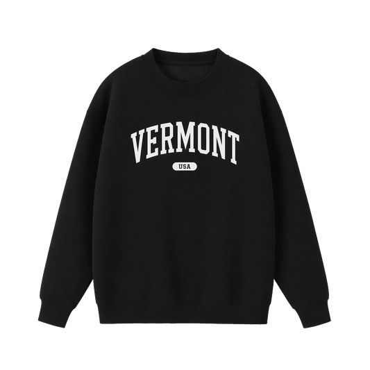 Collection 4 Vermont Essential Heavyweight Crewneck Sweatshirt - Black front