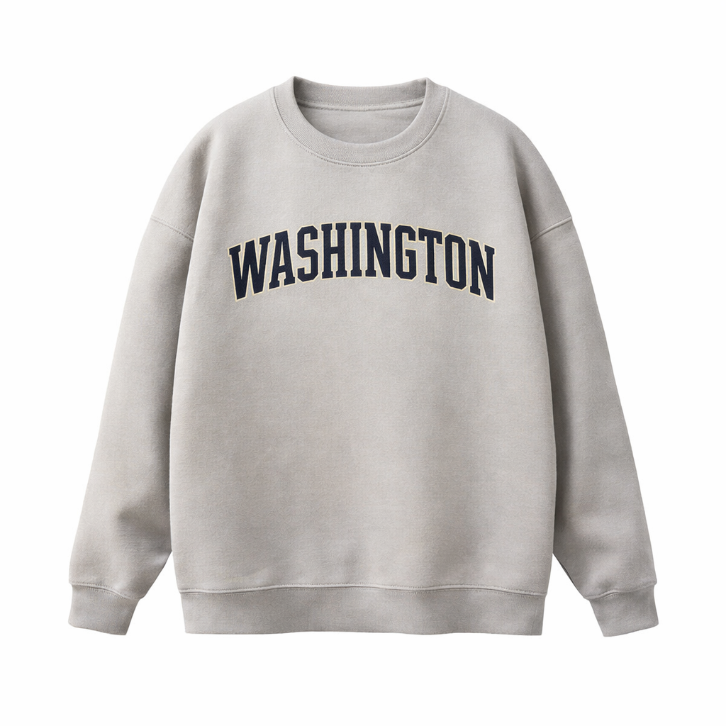 Collection 1 Washington Essential Heavyweight Crewneck Sweatshirt - Gray front