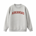 Collection 1 Arkansas Essential Heavyweight Crewneck Sweatshirt - Gray front