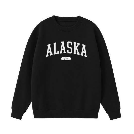 Collection 4 Alaska Essential Heavyweight Crewneck Sweatshirt - Black front
