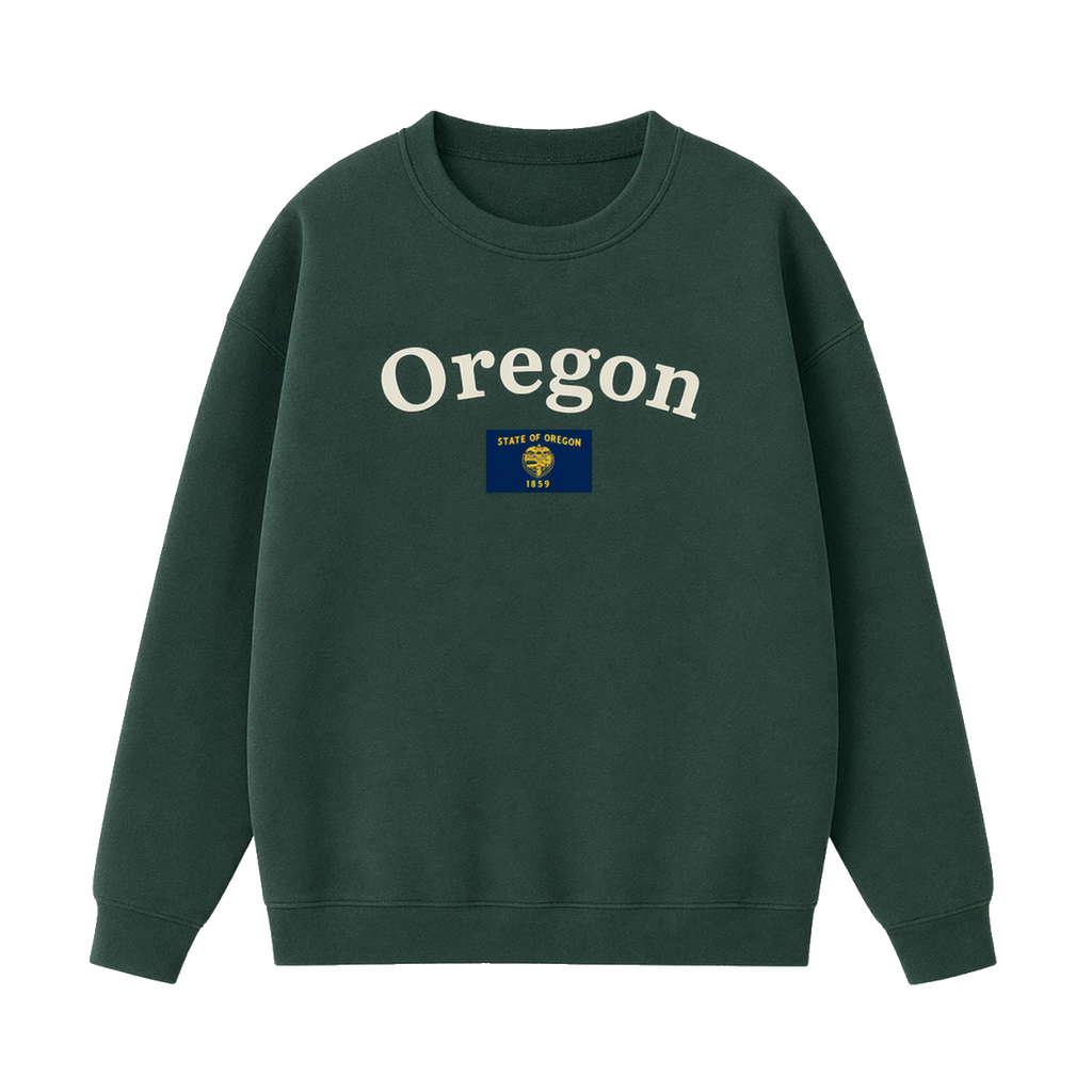 Collection 6 Oregon Essential Heavyweight Crewneck Sweatshirt - Dark Green front