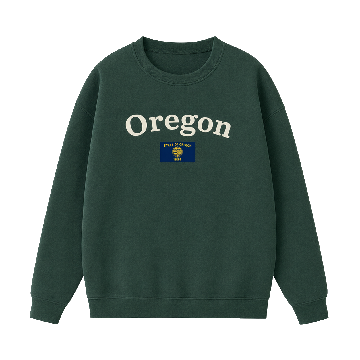 Collection 6 Oregon Essential Heavyweight Crewneck Sweatshirt - Dark Green front