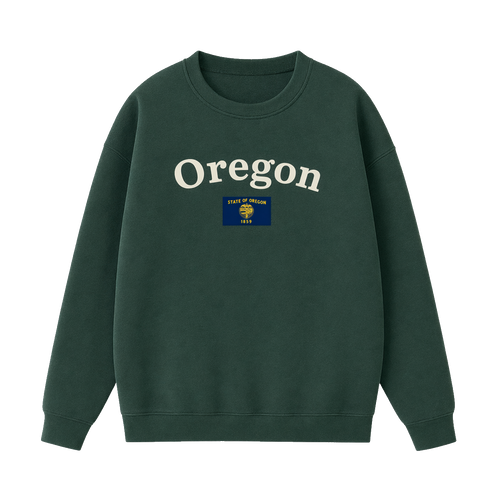 Collection 6 Oregon Essential Heavyweight Crewneck Sweatshirt - Dark Green front
