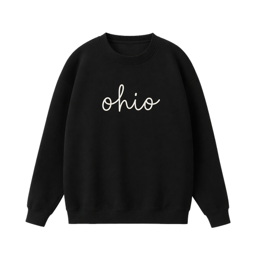Collection 3 Ohio Essential Heavyweight Crewneck Sweatshirt - Black front