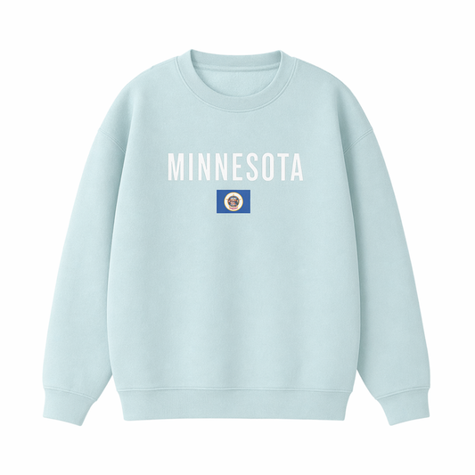 Collection 7 Minnesota Essential Heavyweight Crewneck Sweatshirt - Water Blue front
