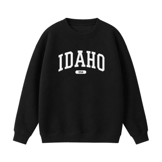 Collection 4 Idaho Essential Heavyweight Crewneck Sweatshirt - Black front