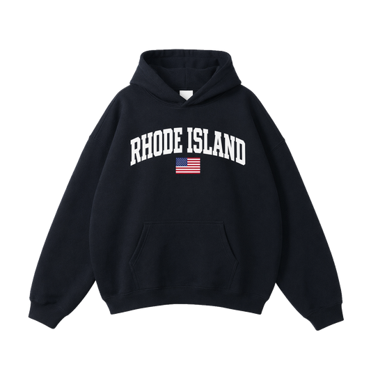 Collection 2 Rhode Island Oversize Fleeced Hoodie - Black front