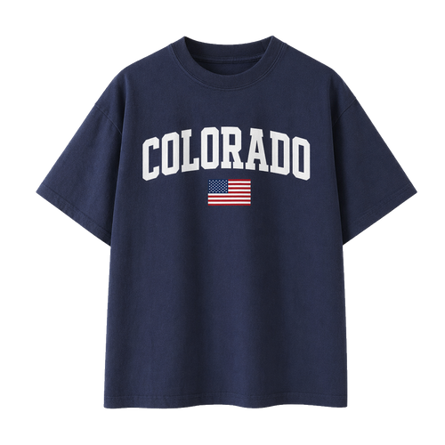 Collection 2 Colorado Essential Cotton T-Shirt - Navy Blue front