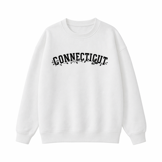 Collection 10 Connecticut Essential Heavyweight Crewneck Sweatshirt - White front