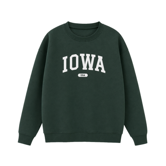 Collection 4 Iowa Essential Heavyweight Crewneck Sweatshirt - Dark Green front