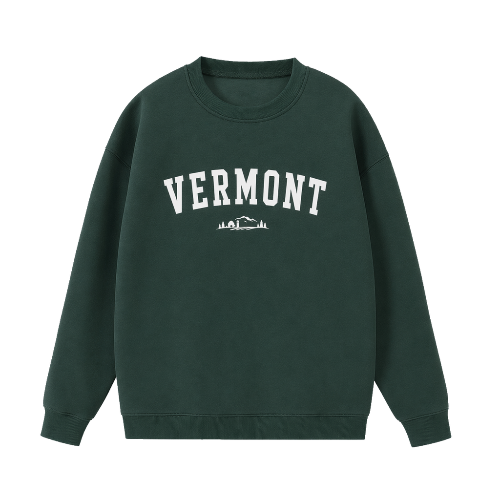Collection 9 Vermont Essential Heavyweight Crewneck Sweatshirt - Dark Green front