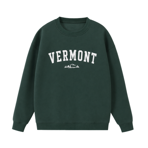 Collection 9 Vermont Essential Heavyweight Crewneck Sweatshirt - Dark Green front