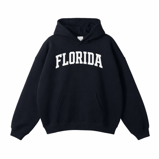 Collection 1 Florida Oversize Fleeced Hoodie - Black front
