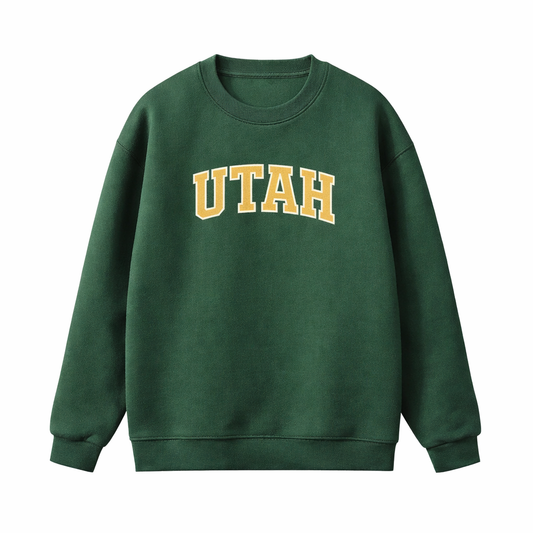 Collection 1 Utah Essential Heavyweight Crewneck Sweatshirt - Dark Green front