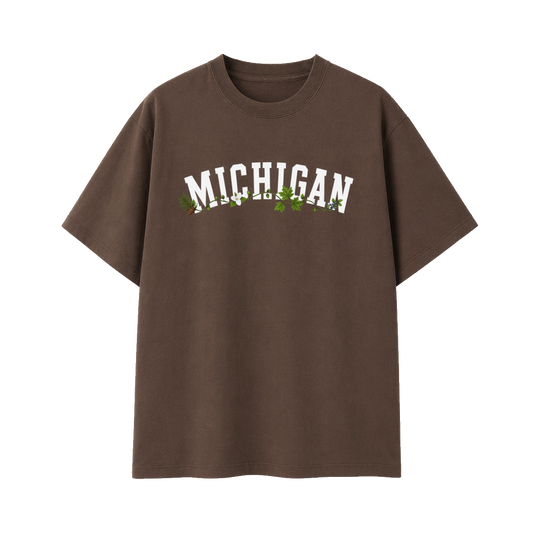 Collection 10 Michigan Essential Cotton T-Shirt - Coffee front