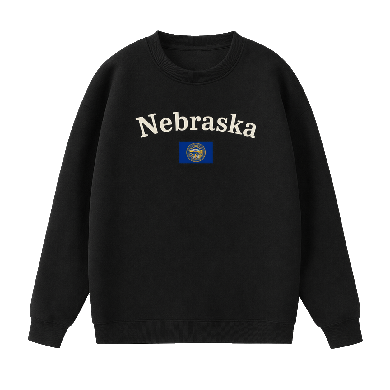 Collection 6 Nebraska Essential Heavyweight Crewneck Sweatshirt - Black front
