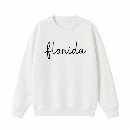 Collection 3 Florida Essential Heavyweight Crewneck Sweatshirt - White front