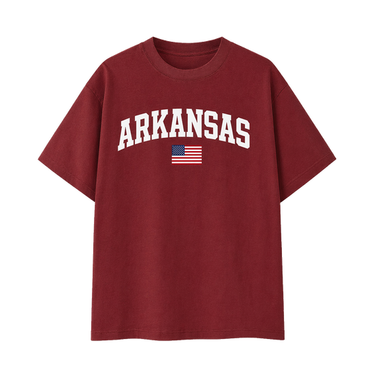 Collection 2 Arkansas Essential Cotton T-Shirt - Wine Gray front