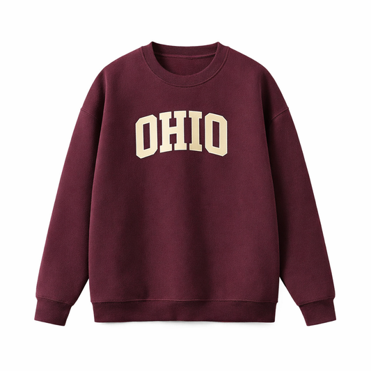 Collection 1 Ohio Essential Heavyweight Crewneck Sweatshirt - Dull Red front