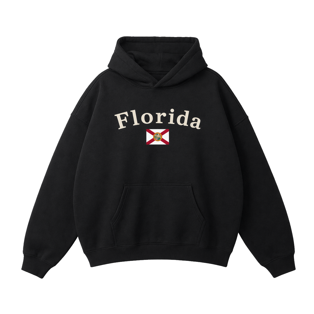 Collection 6 Florida Oversize Fleeced Hoodie - Black front