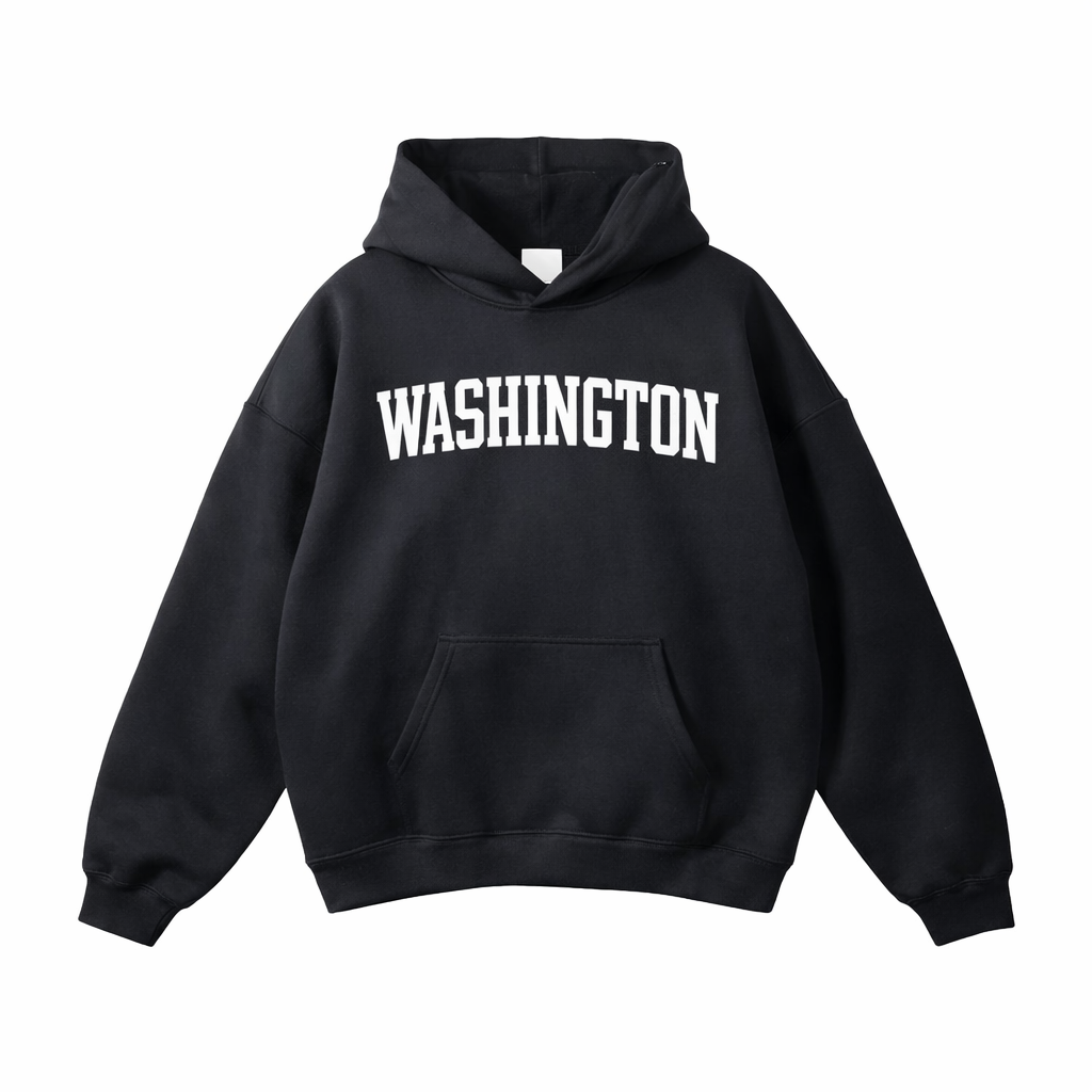 Collection 1 Washington Oversize Fleeced Hoodie - Black front
