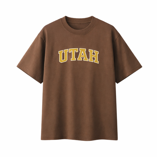 Collection 1 Utah Essential Cotton T-Shirt - Coffee front