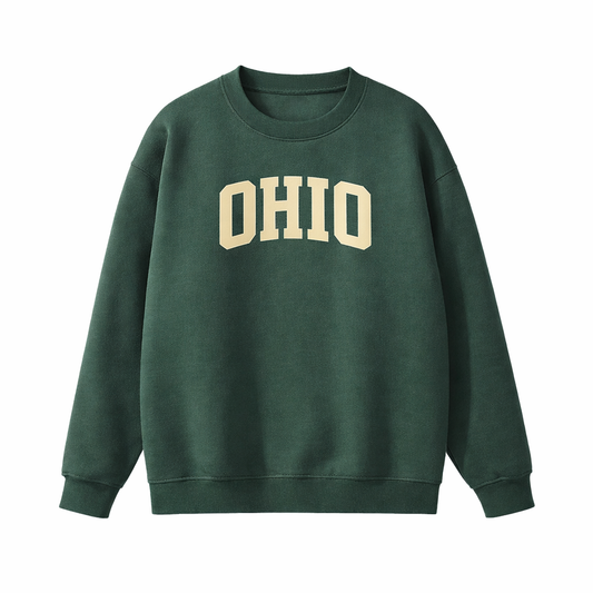 Collection 1 Ohio Essential Heavyweight Crewneck Sweatshirt - Dark Green front