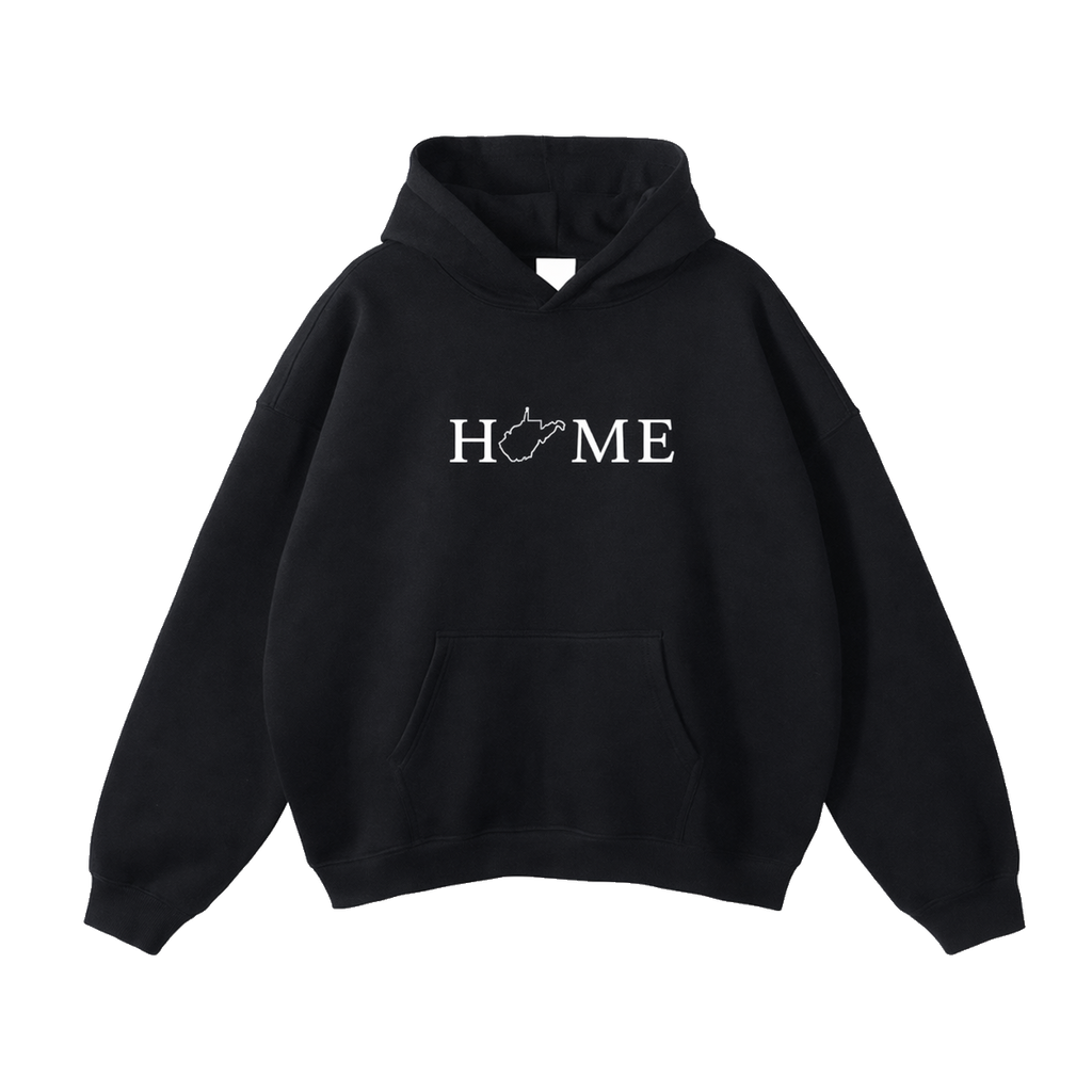 Collection 5 West Virginia Oversize Fleeced Hoodie - Black front