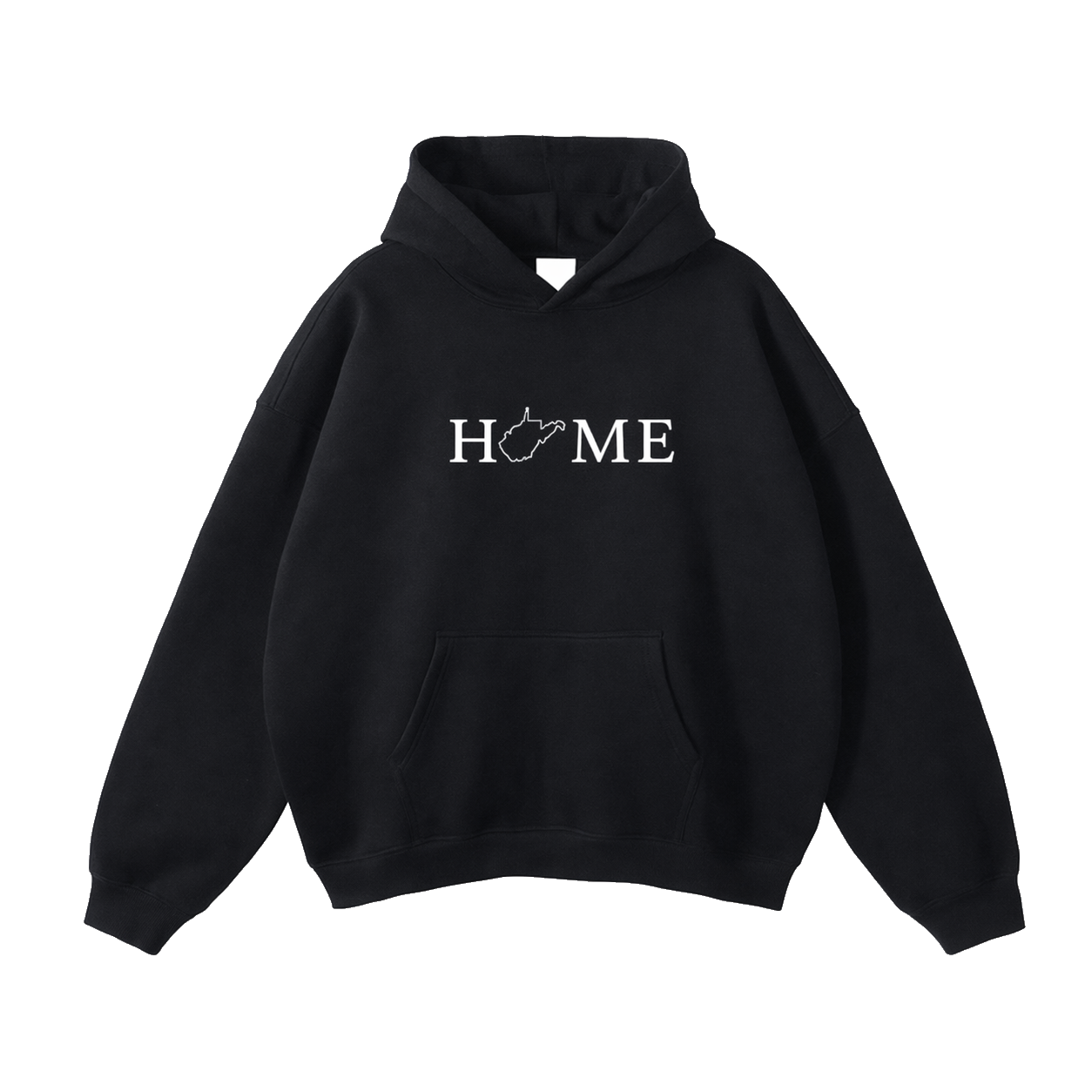 Collection 5 West Virginia Oversize Fleeced Hoodie - Black front