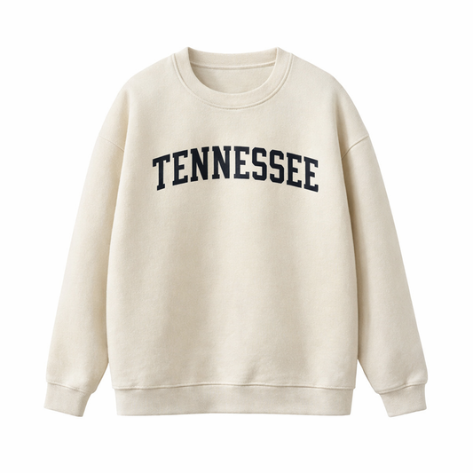 Collection 1 Tennessee Essential Heavyweight Crewneck Sweatshirt - Cream front